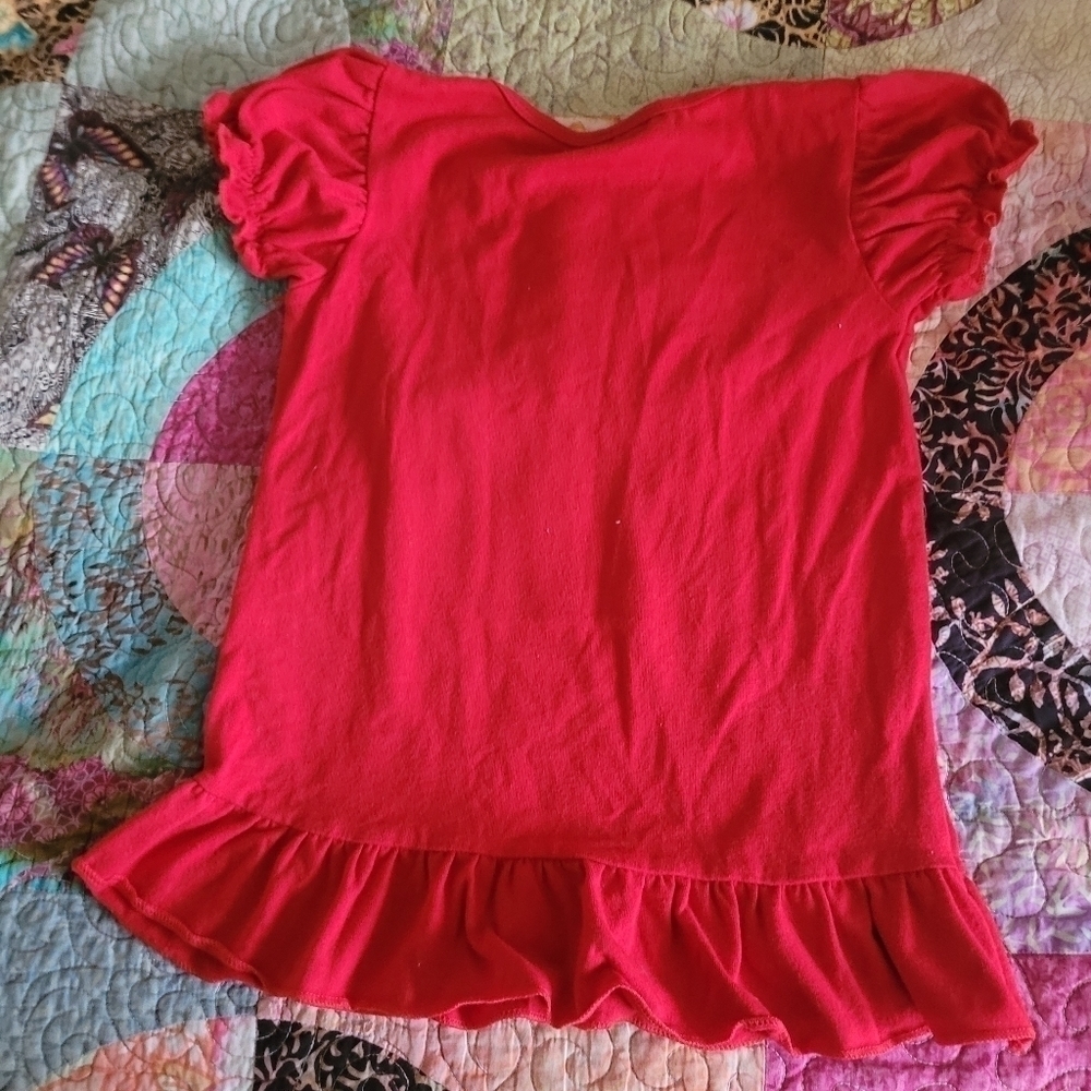 Red Watermelon Ruffled Top - Picture 2 of 5